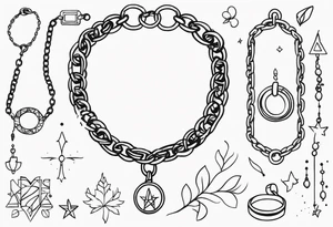 A charm bracelet chain tattoo idea