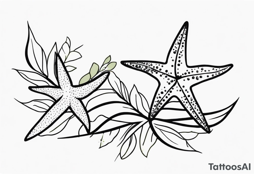Two Starfish 
olive branch tattoo idea