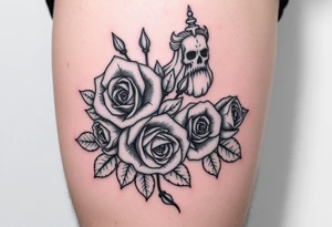 Roses tattoo and gods looking over tattoo idea