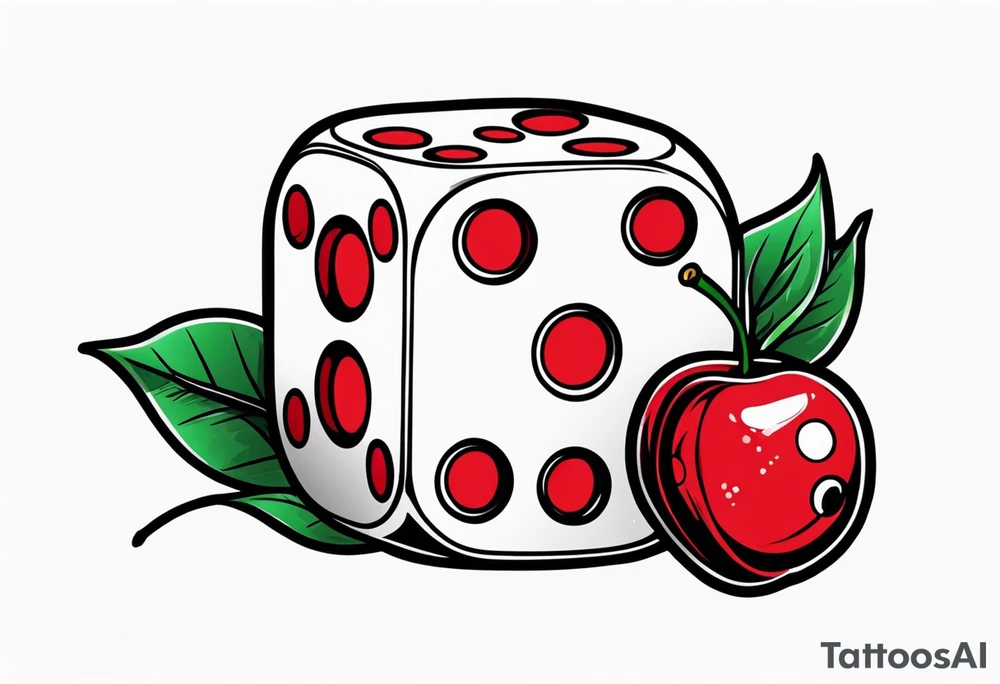 lukie with dice and cherry tattoo idea