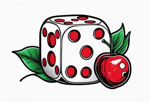 lukie with dice and cherry tattoo idea