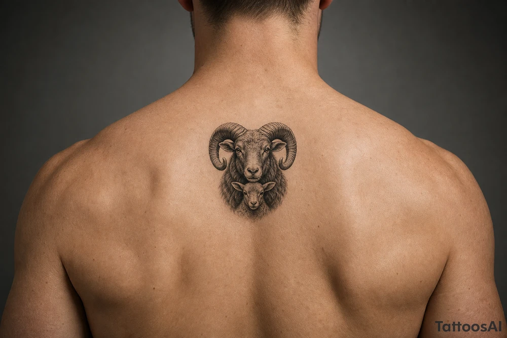 Mother ram baby ram tattoo idea