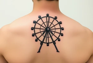 A Ferris wheel with tiny figures climbing it, representing Tris and Four’s iconic moment of trust and bravery, representing movie Divergent tattoo idea