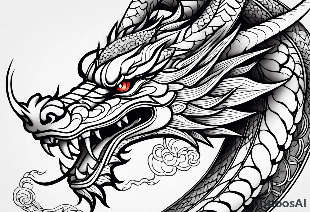 Japanese dragon upper arm wrapping the arm tattoo idea