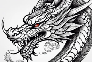 Japanese dragon upper arm wrapping the arm tattoo idea