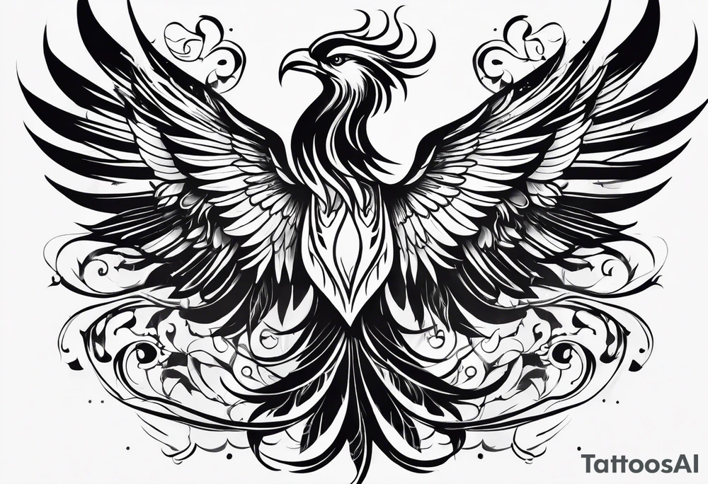 Small phoenix rising up. For memory tattoo idea