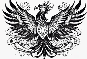 Small phoenix rising up. For memory tattoo idea