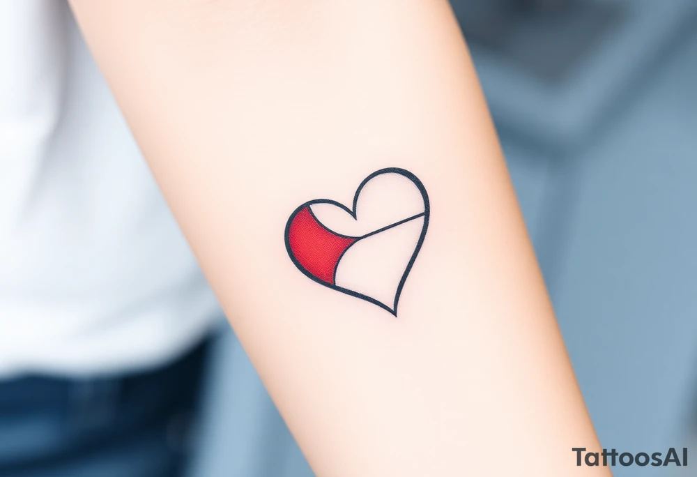 A Czech flag inside a heart shape, with soft shading to give it a glowing effect tattoo idea