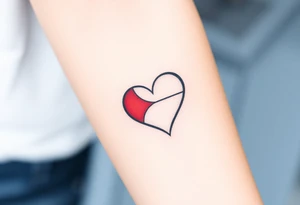 A Czech flag inside a heart shape, with soft shading to give it a glowing effect tattoo idea