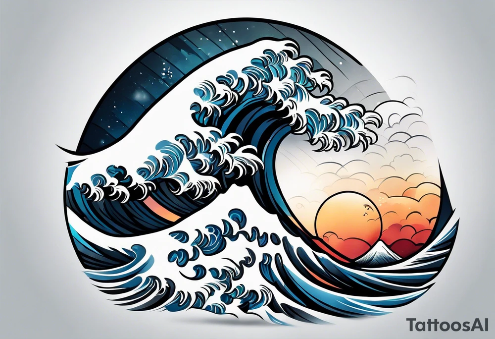 simple wave for outside forearm tattoo idea