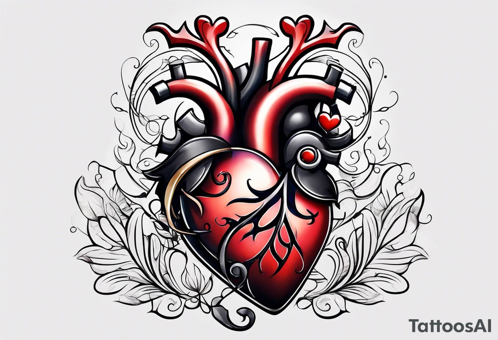 Heart and music tattoo idea
