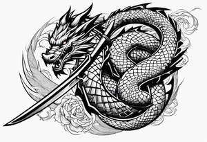 katana with dragon tattoo idea