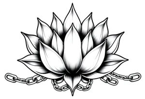 Lotus flower with chains tattoo idea