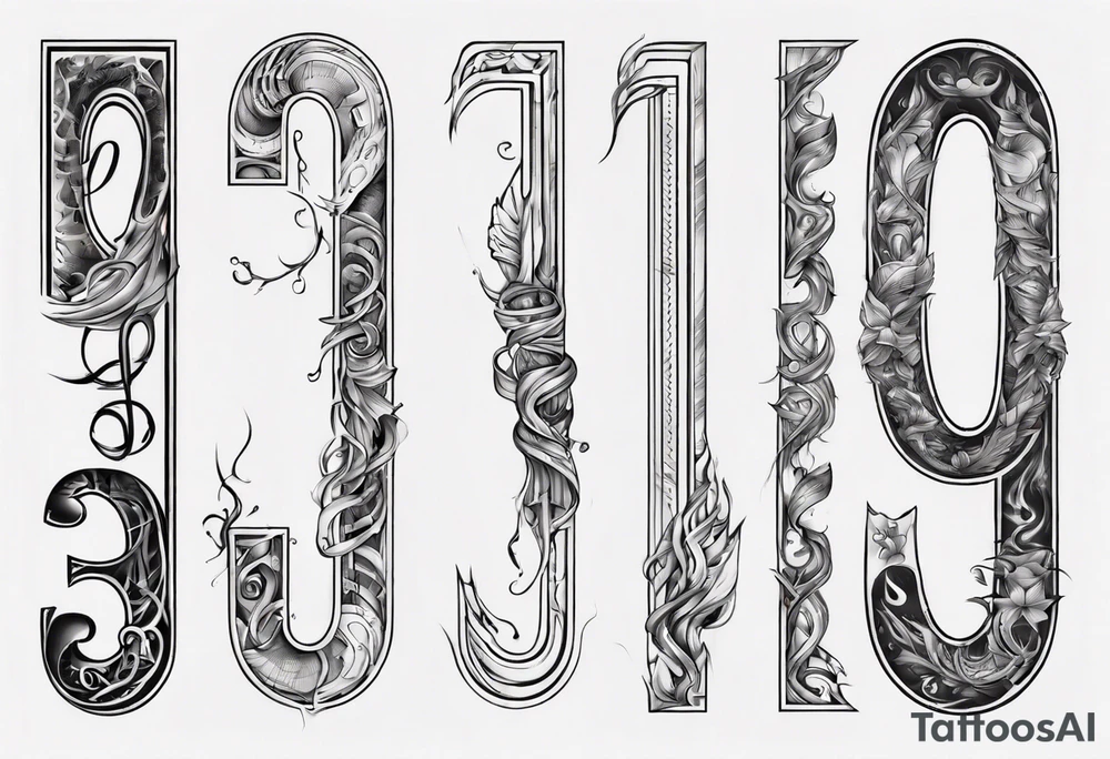 number 9 upside down and right side up connected in the middle. Tall and thin tattoo idea
