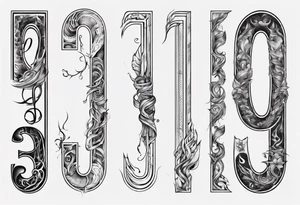 number 9 upside down and right side up connected in the middle.  Tall and thin tattoo idea