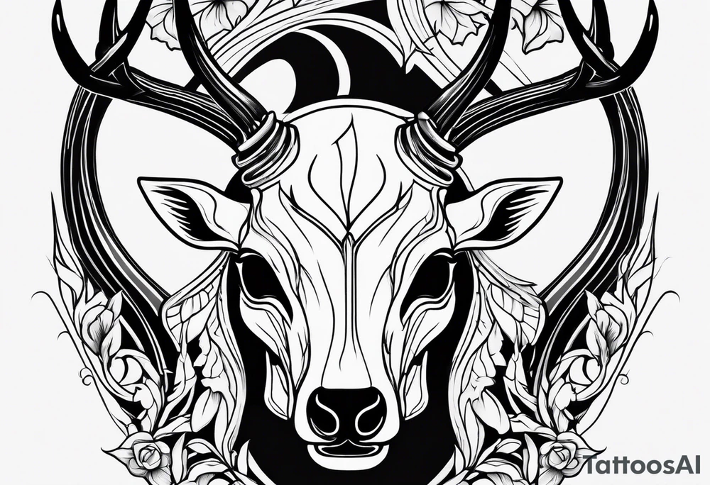 Deer skull tattoo idea