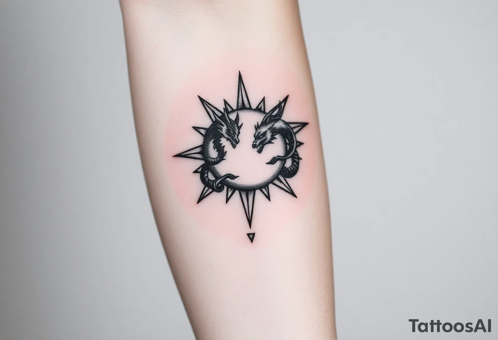 devilicious sun and dragonmoon in constellation tattoo idea