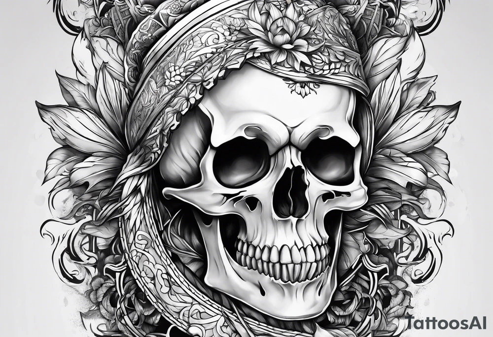 Burning skeleton tattoo idea