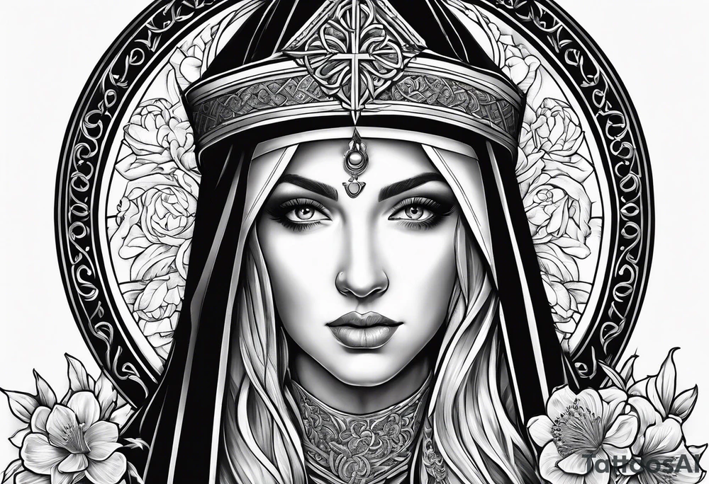 A full back piece based on the irish surname mcbride, and saint bridget tattoo idea