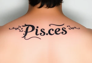From the word “Pisces” around the word female characteristics of the zodiac unique tattoo idea