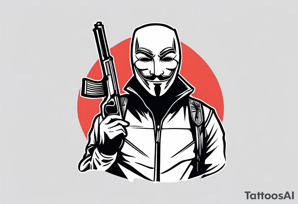 Anonymous with shotgun tattoo idea