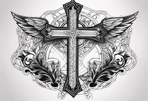 cross, god, walking, angles tattoo idea