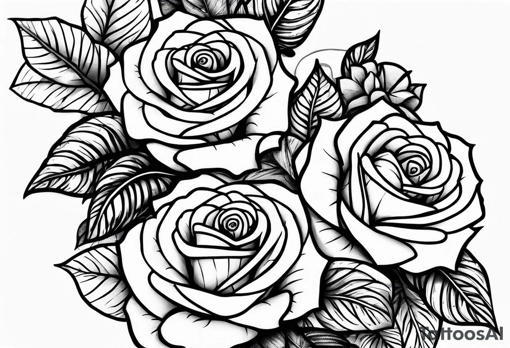 Roses with my children’s names incorporated Kobe Frankie Brooklyn tattoo idea