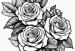 Roses with my children’s names incorporated Kobe Frankie Brooklyn tattoo idea