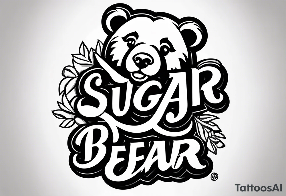 Sugar Bear in Italic script tattoo idea