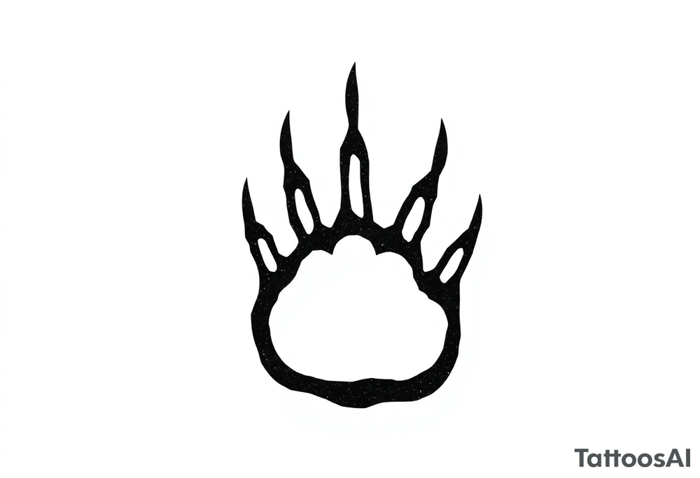 simple bear paw tattoo in a cave painting-like style tattoo idea