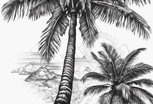 palm tree but switch leaves with hands tattoo idea