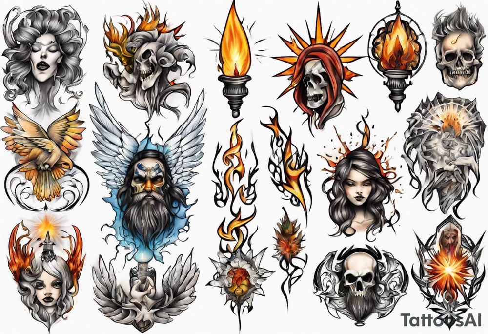 Light liberating people from fear tattoo idea