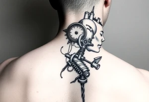 steam punk side of the head tattoo tattoo idea