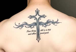 Cross adding on psalm 34 tattoo idea