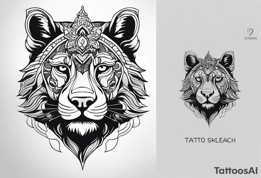 Нарисуй символ знака зодиака лев. tattoo idea