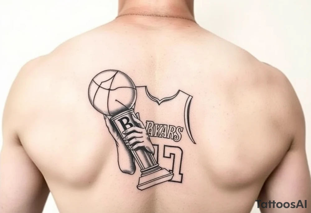 Kobe Bryant with trophy tattoo ideas tattoo idea