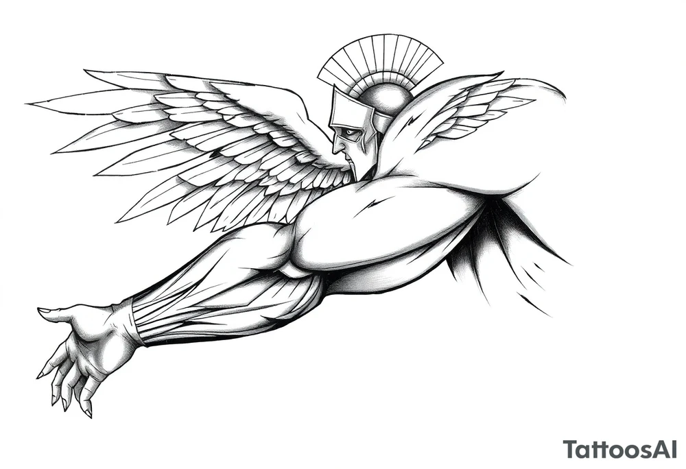 spartan angel tattoo idea