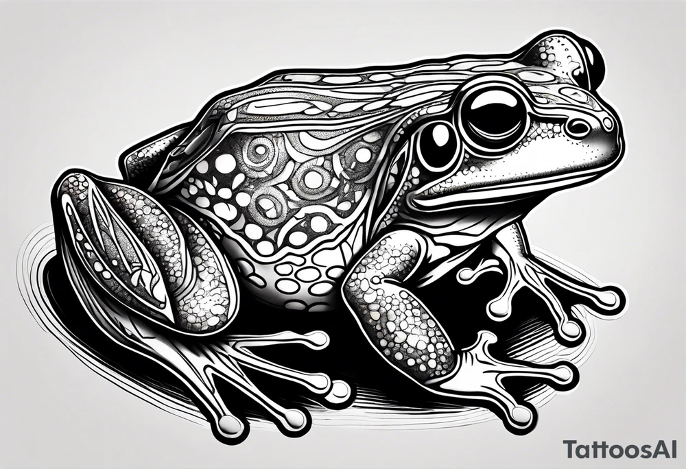 a psychedelic frog tattoo idea