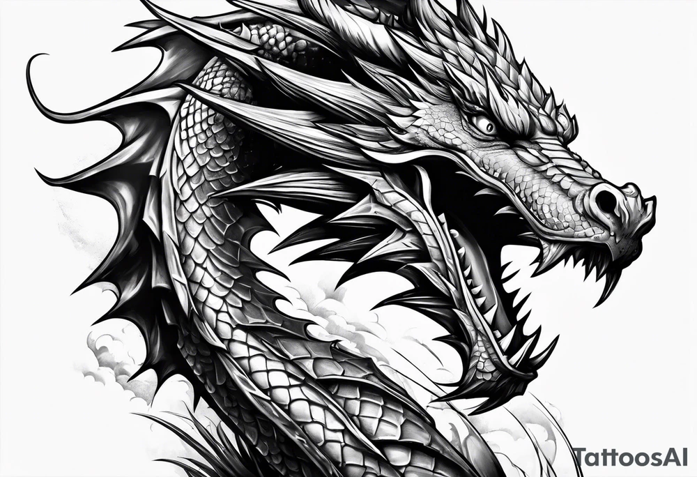 dragon perched on a pole tattoo idea