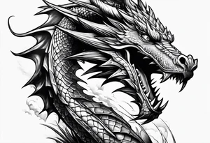 dragon perched on a pole tattoo idea