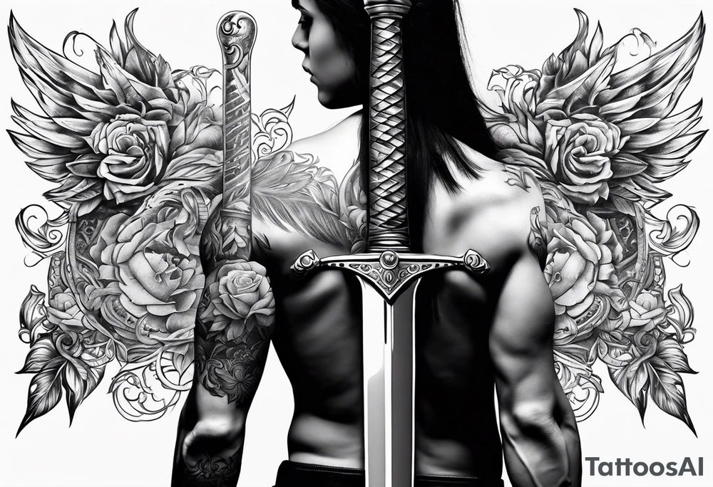 sword tattoo for back tattoo idea