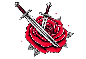 broken sword through a rose tattoo idea