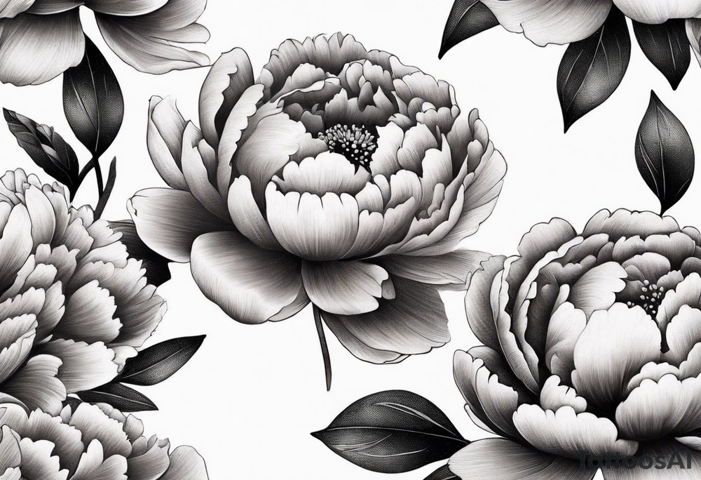 peony flowers tattoo idea
