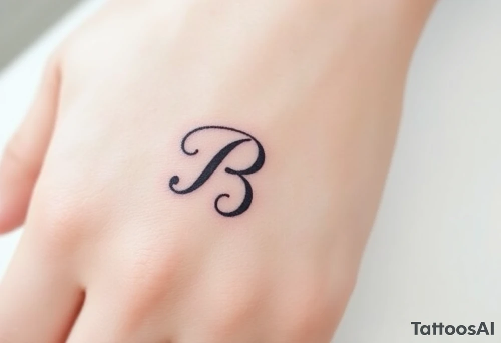 The letter “B” in cursive tattoo idea