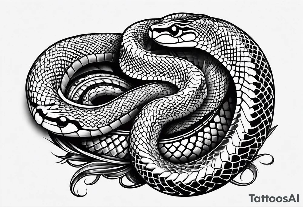 Snake biting its own tail tattoo idea