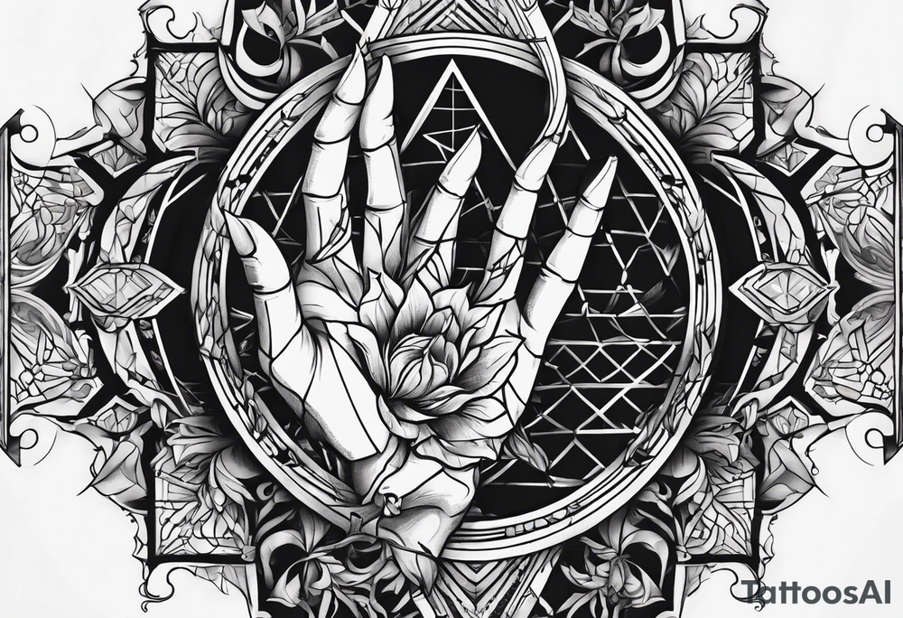 Skeleton of a hand tattoo idea