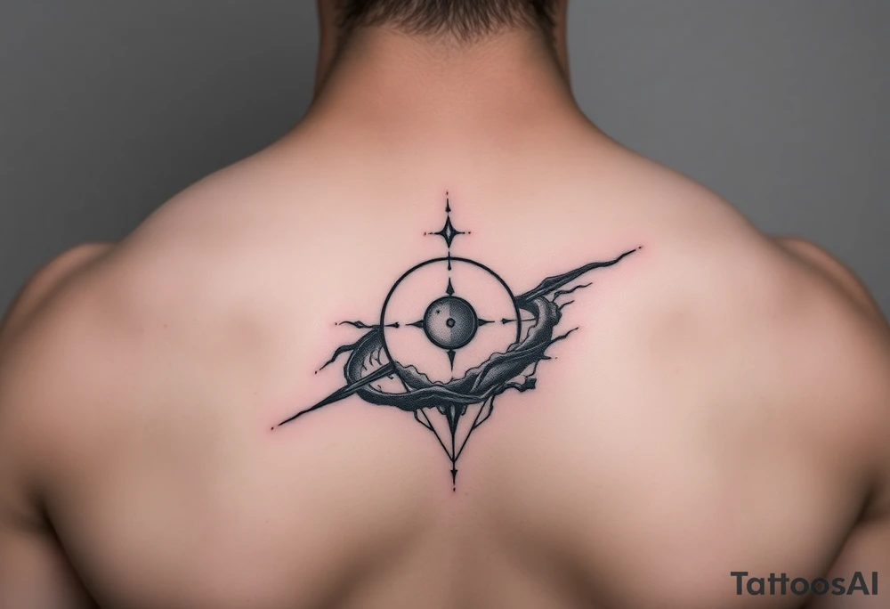 negative space tattoo inspired by the space and time tattoo idea