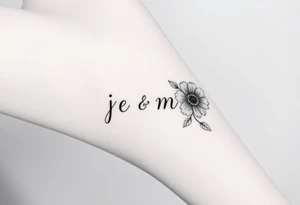 flowers with the initials j e m m tattoo idea