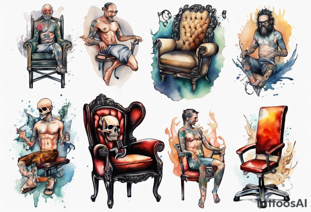 a chair human hybrid tattoo idea