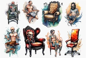 a chair human hybrid tattoo idea